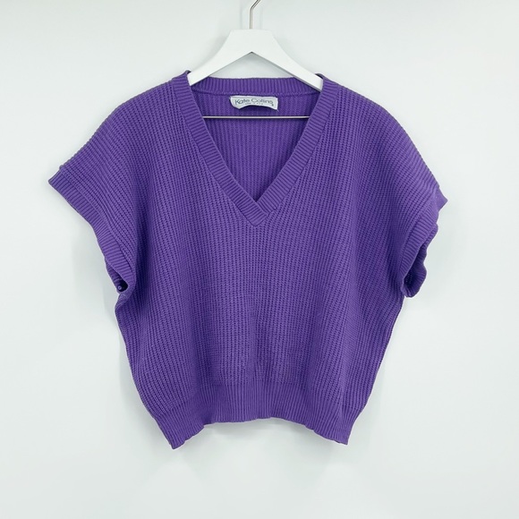 American Vintage Y2K Cropped Purple Sweater SZ M - Picture 4 of 5